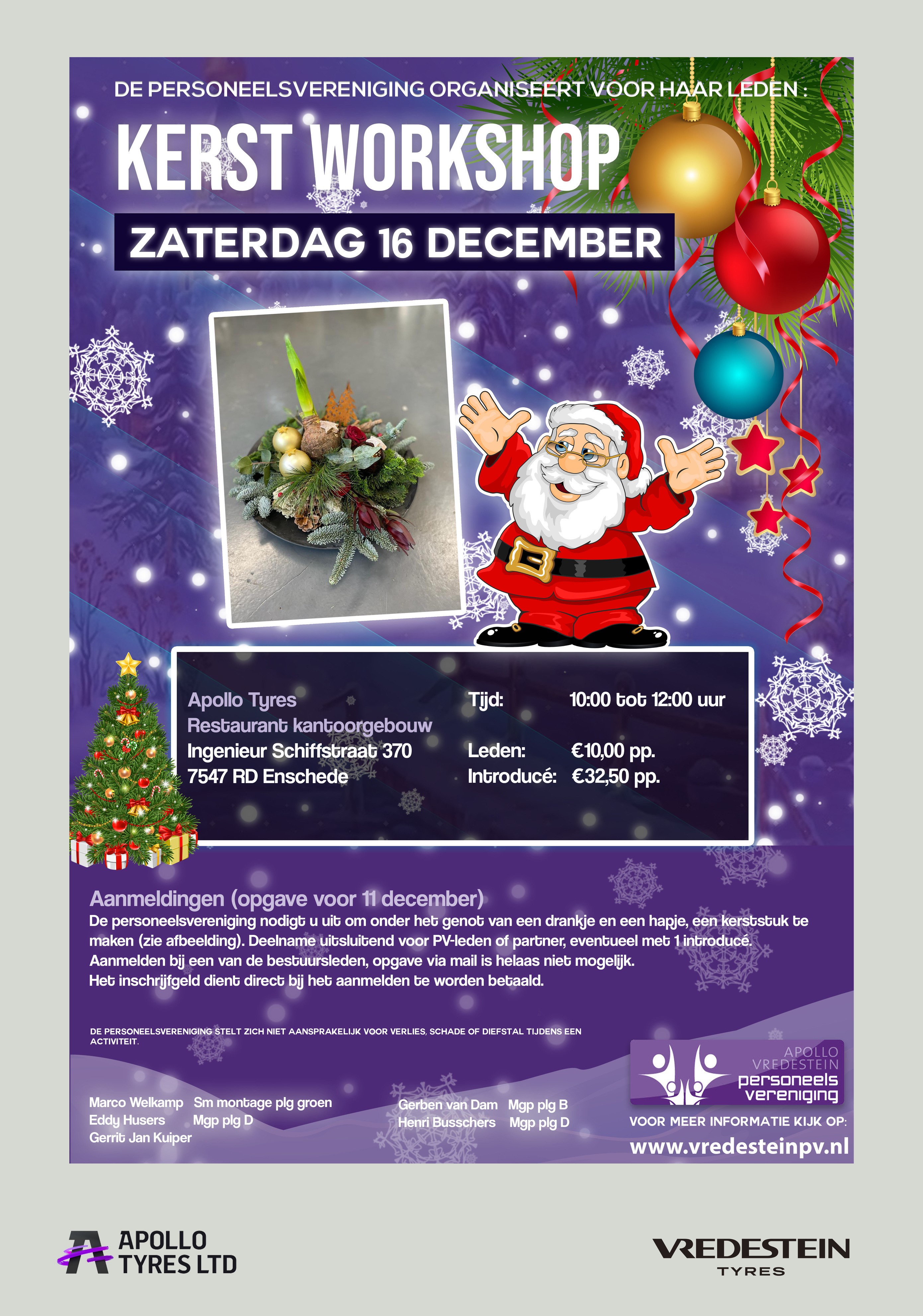 Kerst 21 december Apollo Vredestein B.V.